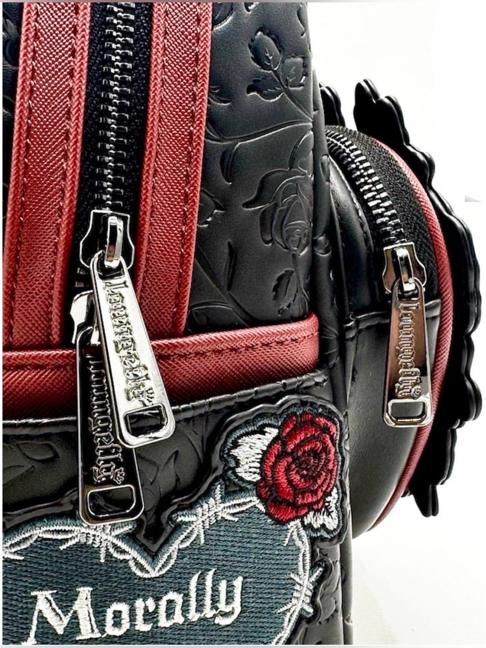 LOUNGEFLY EXCLUSIVE NWT DARK ROMANCE BACKPACK. STUNNING! VEGAN LEATHER! - Picture 7 of 9